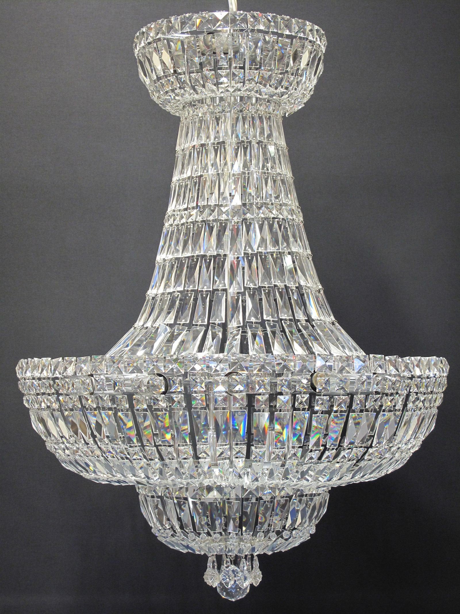 front view of chandelier