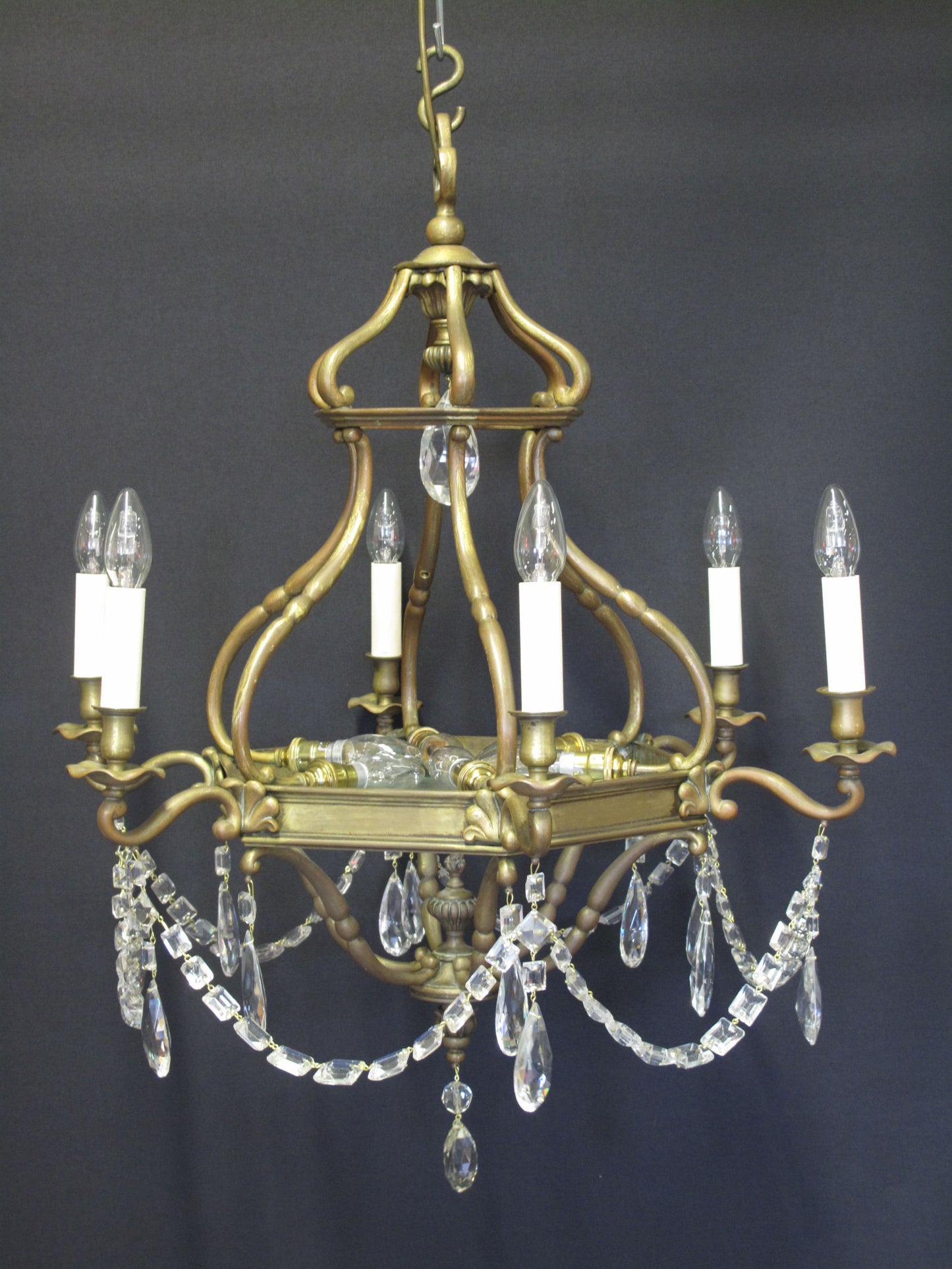 front view of chandelier