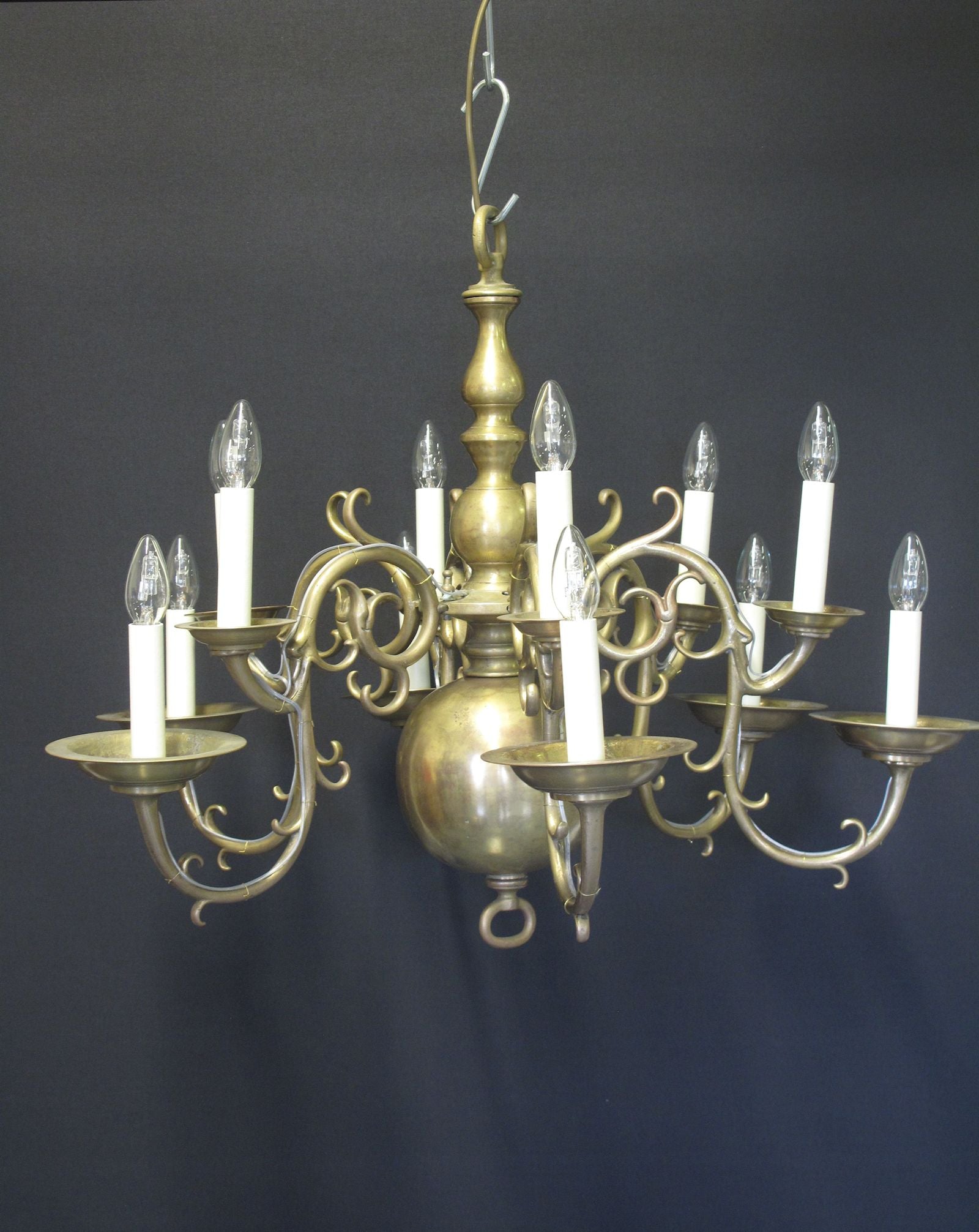 front view of chandelier