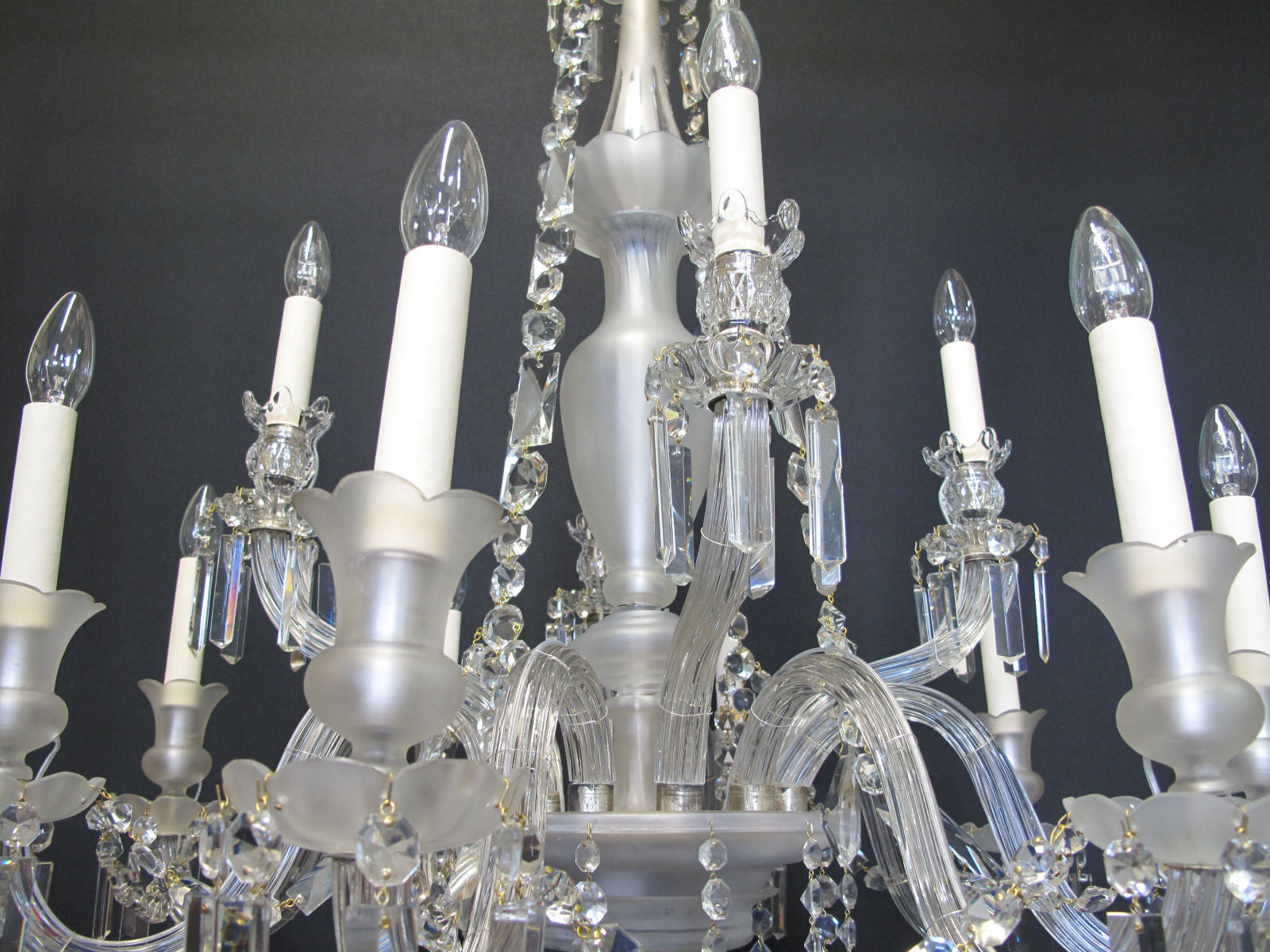 12 arm victorian chandelier, amongst the arms