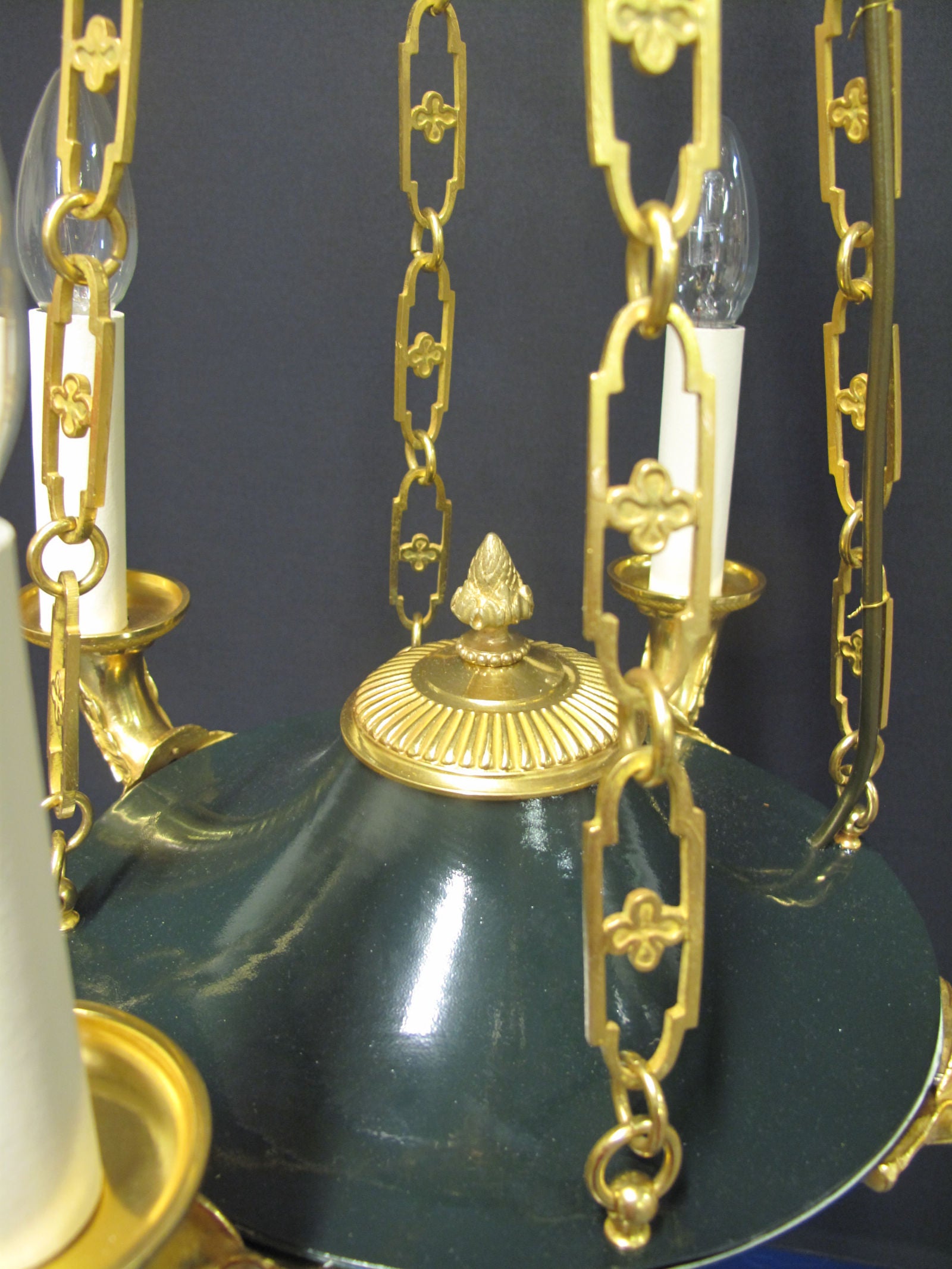 4 arm french empire chandelier, chains