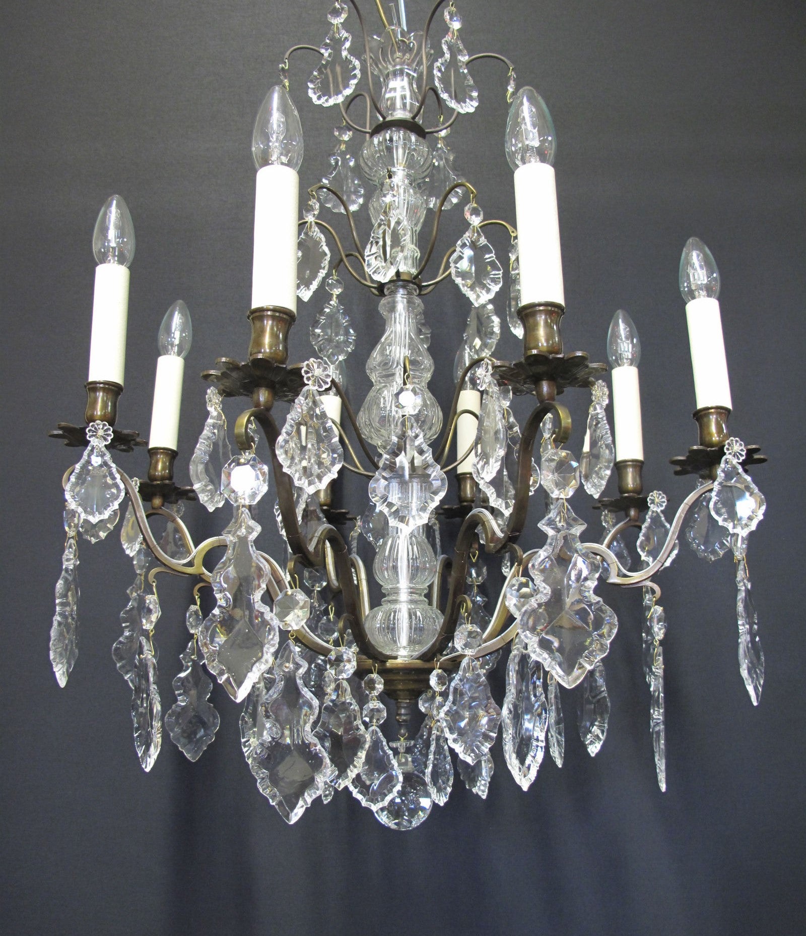 front on view of chandelier