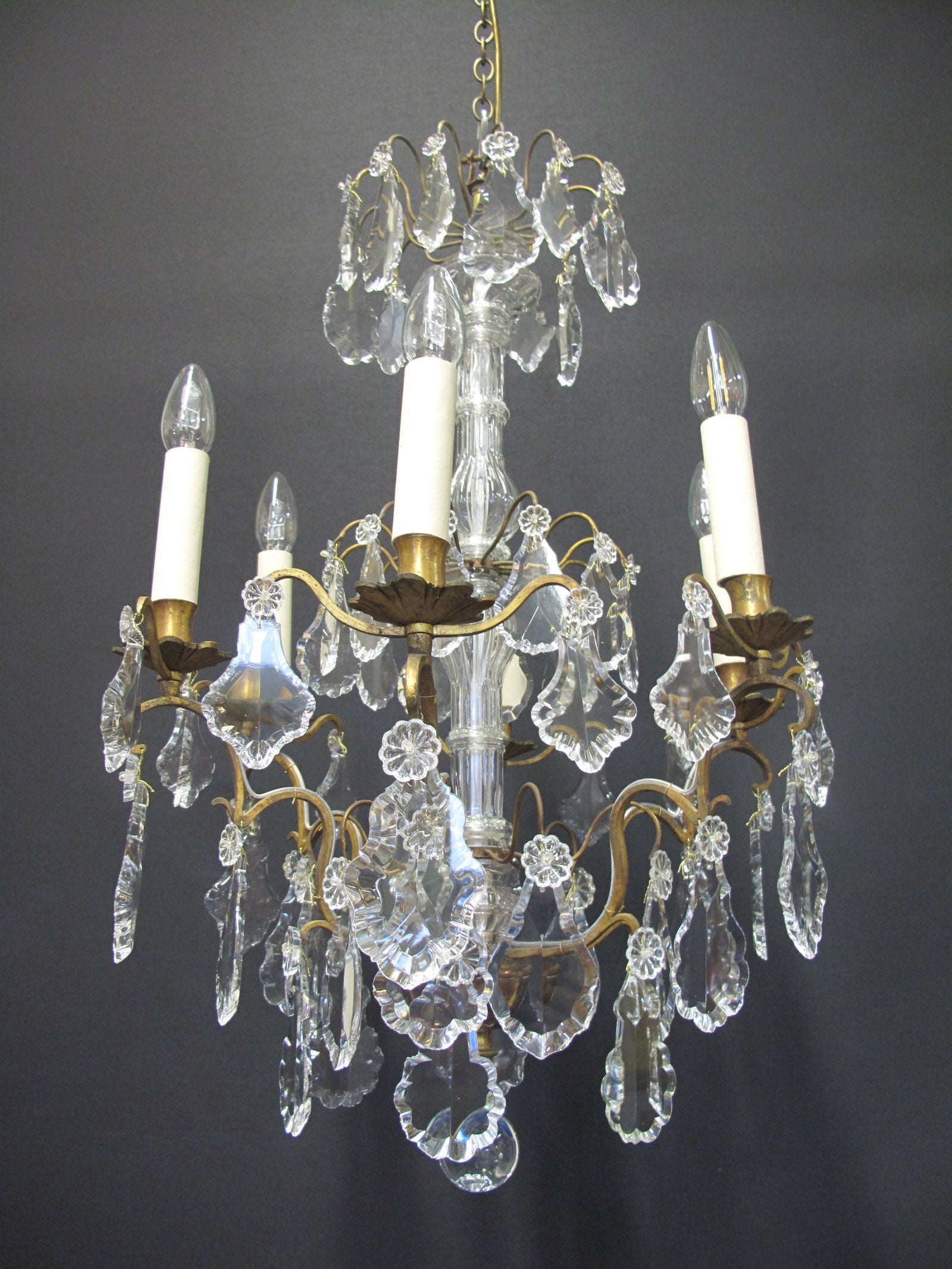 front view of chandelier