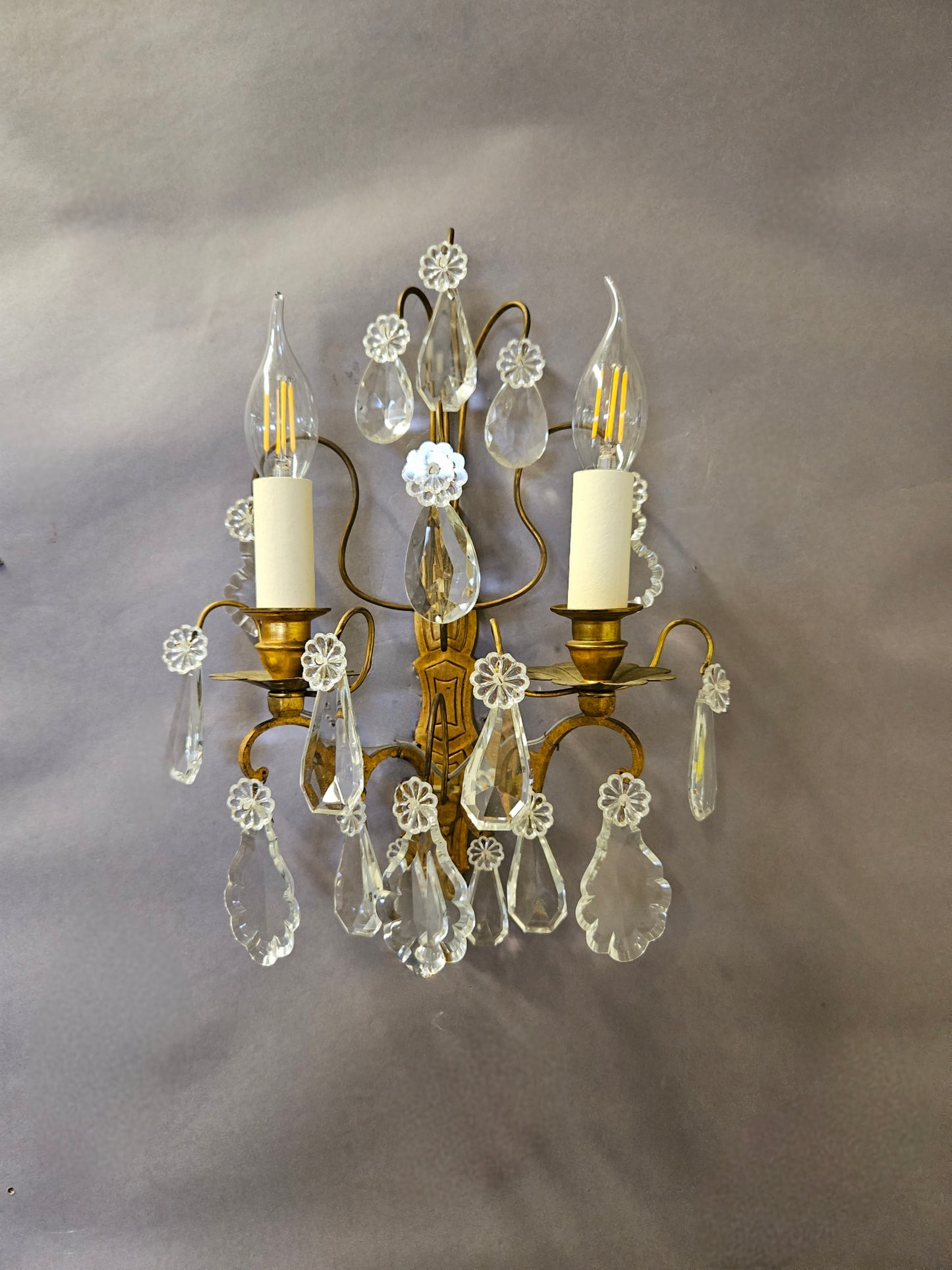 Pair Of 2-Arm French Wall Lights, CA. 1920