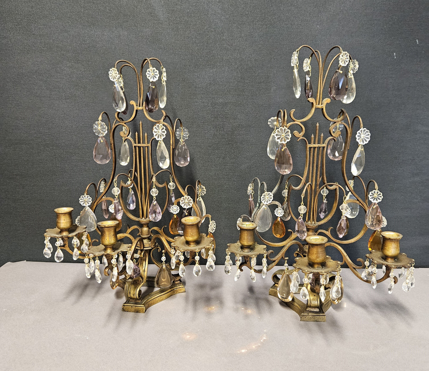 Pair Of 3-Arm French Candelabra